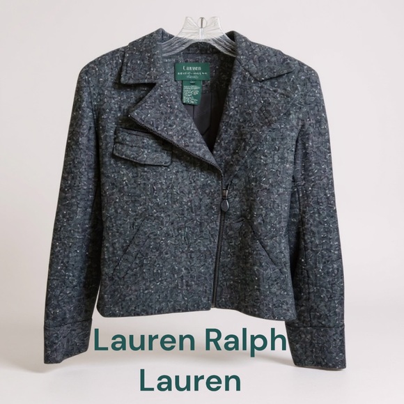 Ralph Lauren Jackets & Blazers - Lauren Ralph Lauren 2P Black & White Tweed Business Casual Moto Jacket — EUC
